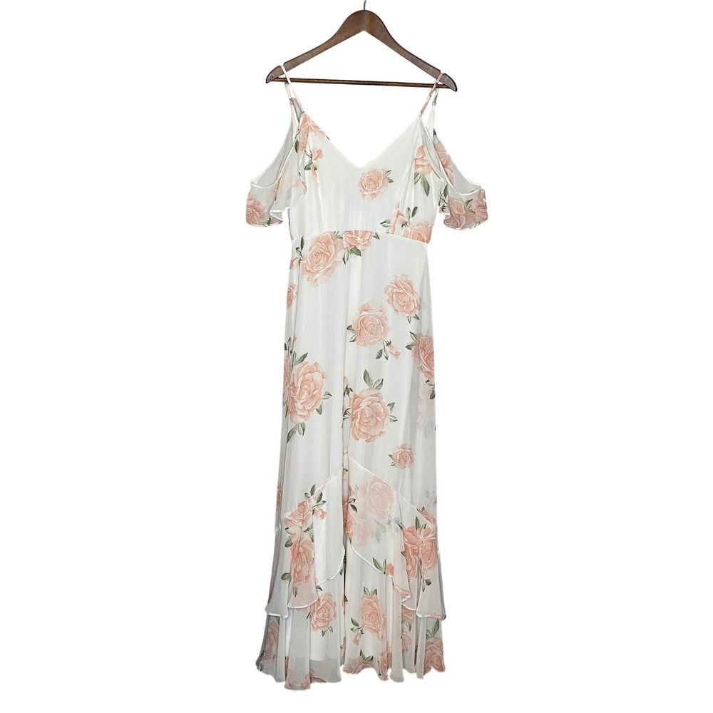 Lulus Womens Take You There Floral Maxi Dress L Wedding Guest Romantic Feminine - Picture 2 of 15